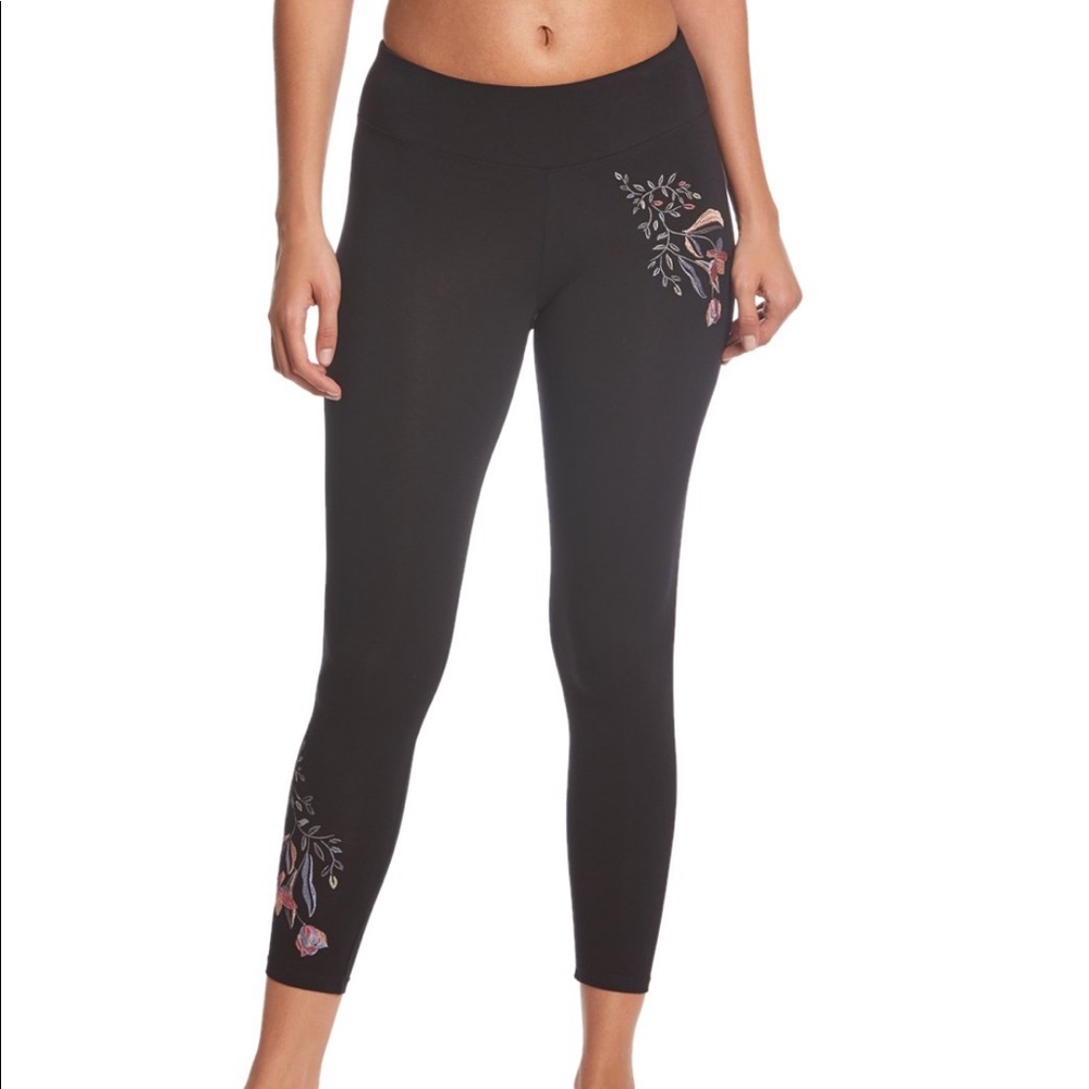 Betsey Johnson Performance Embroidered Leggings